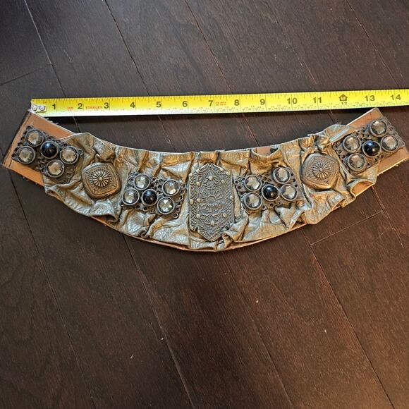 Retro 1980s Women\'s Belt Boho Army Green Copper By Nina Ajhani Steampunk main image 6